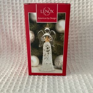Lenox Joyous Tidings Noel Angel Ornament 6” Glass New Old Stock Box Marked 2013